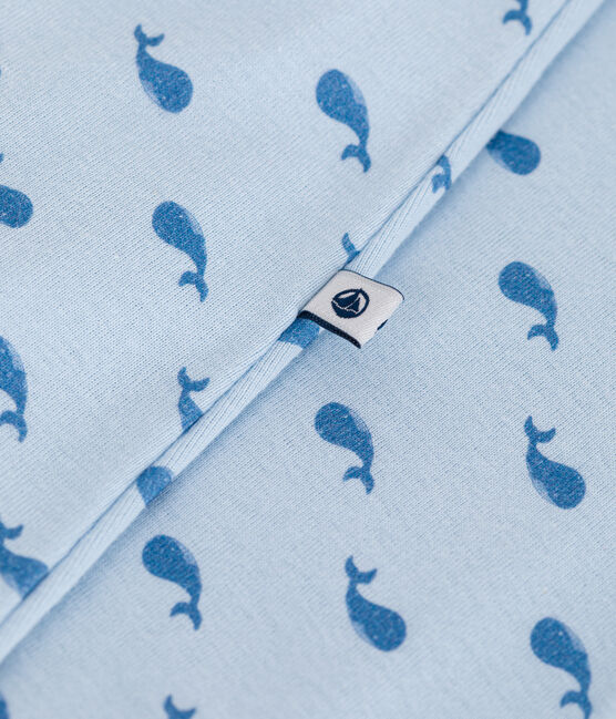 Katoenen bodypyjama zonder voetjes voor baby's met walvisprint blauw TOUDOU/ ALASKA