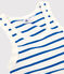 Iconische tanktop in katoen wit MARSHMALLOW/blauw DELFT