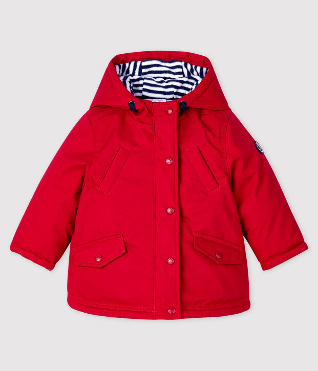 Halflange parka babyjongen rood