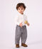 Pantalon b&eacute;b&eacute; en flanelle unie gris