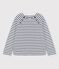 Katoenen marinetruitje met knoopsluiting voor dames wit MARSHMALLOW/blauw SMOKING