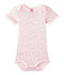 Body bébé fille manches courtes imprimé rose VIENNE/blanc MULTICO