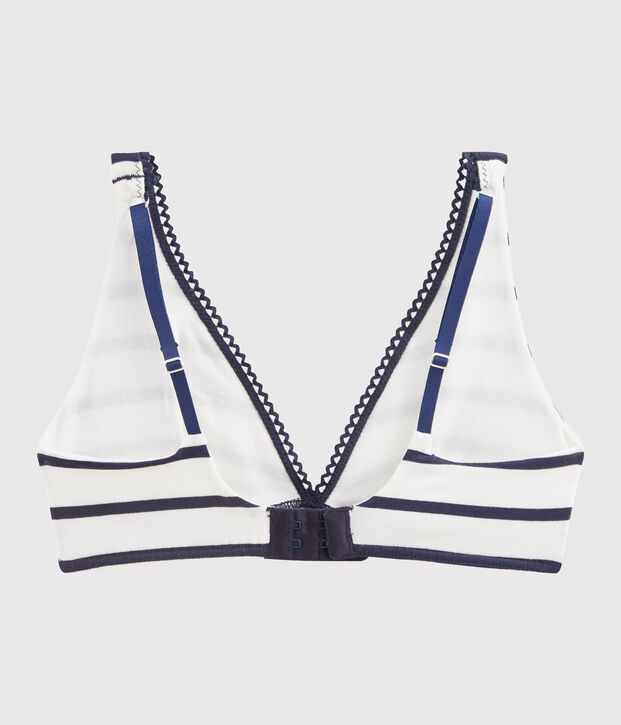 Soutien-gorge ray&eacute; Femme blanc/bleu