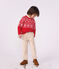 Pull jacquard enfant en laine et coton rouge/multicouleur