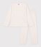 Pyjama femme en coton ajour&eacute; beige/roze/multicouleur