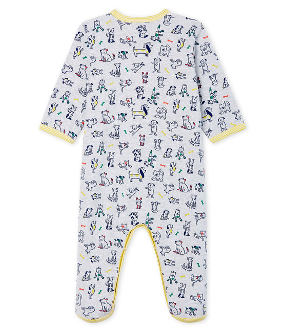 Dors bien bébé garçon en côte gris POUSSIERE/blanc MULTICO