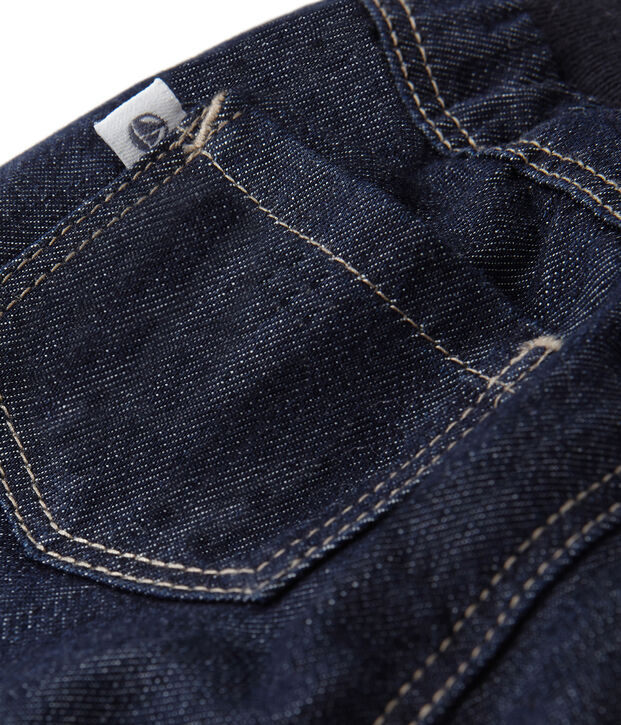 Pantalon b&eacute;b&eacute; en jean doubl&eacute; bleu