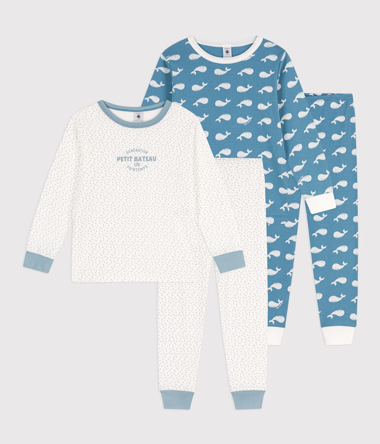 Lot de 2 pyjamas baleines en coton petit gar&ccedil;on multicouleur