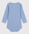 Katoenen body met lange mouwen en Tunesische hals voor baby's SKY