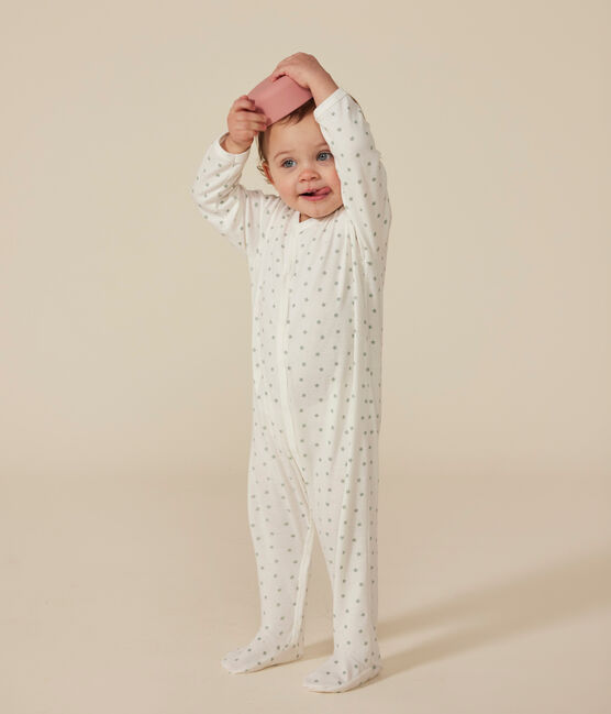 Pyjama bébé petit étoile en coton blanc MARSHMALLOW/ HERBIER