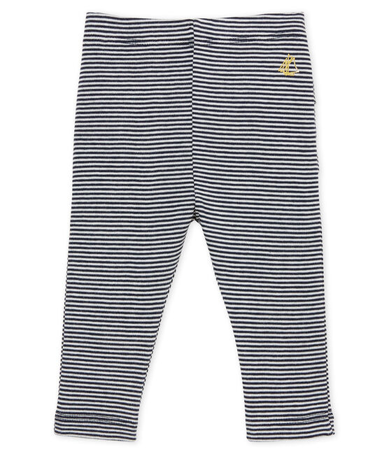 Legging met milleraies-strepen voor babymeisjes blauw SMOKING/wit MARSHMALLOW