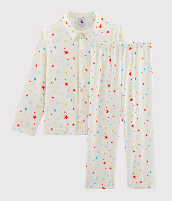 Jongenspyjama van twill wit MARSHMALLOW/wit MULTICO