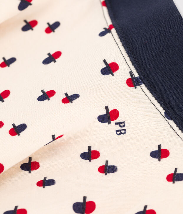 Meisjesrok in tubic met print ecru/multicouleur