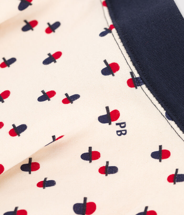 Meisjesrok in tubic met print ecru/multicouleur