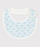 Babyslabbetje van ribtricot blauw FRAICHEUR/wit MULTICO