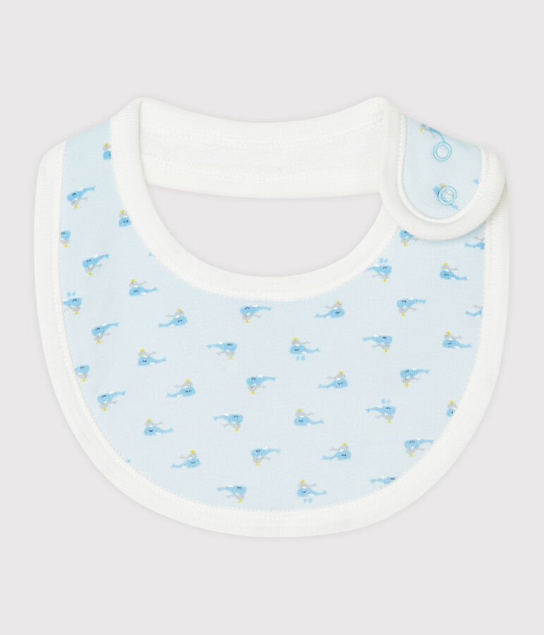 Bavoir b&eacute;b&eacute; en c&ocirc;te bleu FRAICHEUR/blanc MULTICO