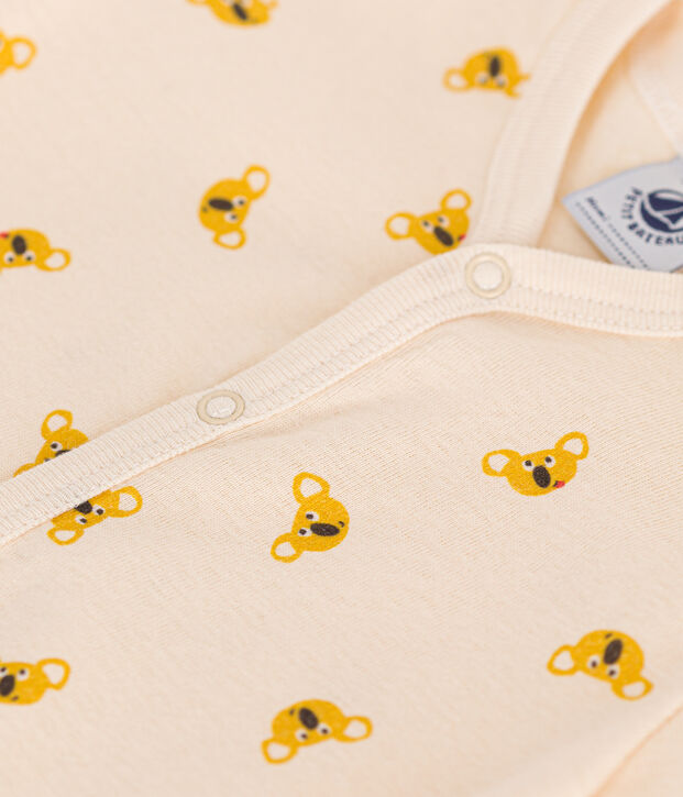 Korte playsuit met koala's van katoen voor baby's ecru/multicouleur