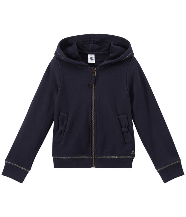 Hoodie met rits voor meisjes blauw