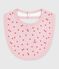 Bavoir naissance en coton imprimé rose JOLI/blanc MULTICO