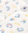 Katoenen babypyjama met busjesprint wit MARSHMALLOW/wit MULTICO