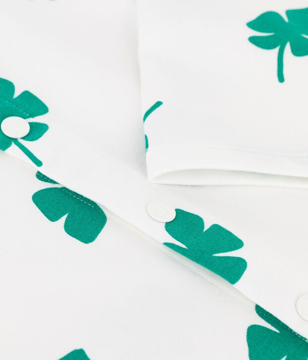 Cardigan met print voor meisjes in molton wit/groen