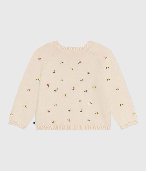 Cardigan in wol en katoen met geborduurde motieven voor kinderen wit AVALANCHE/ MULTICO