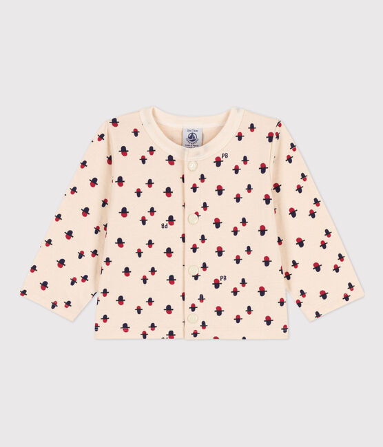 Cardigan bébé imprimé en tubique blanc AVALANCHE/ MULTICO