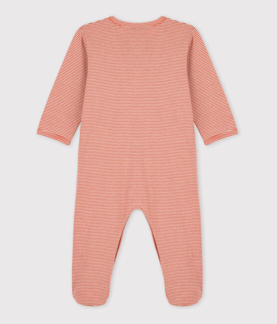 Katoenen babypyjama met milleraies-streepjes roze BRANDY/wit MARSHMALLOW