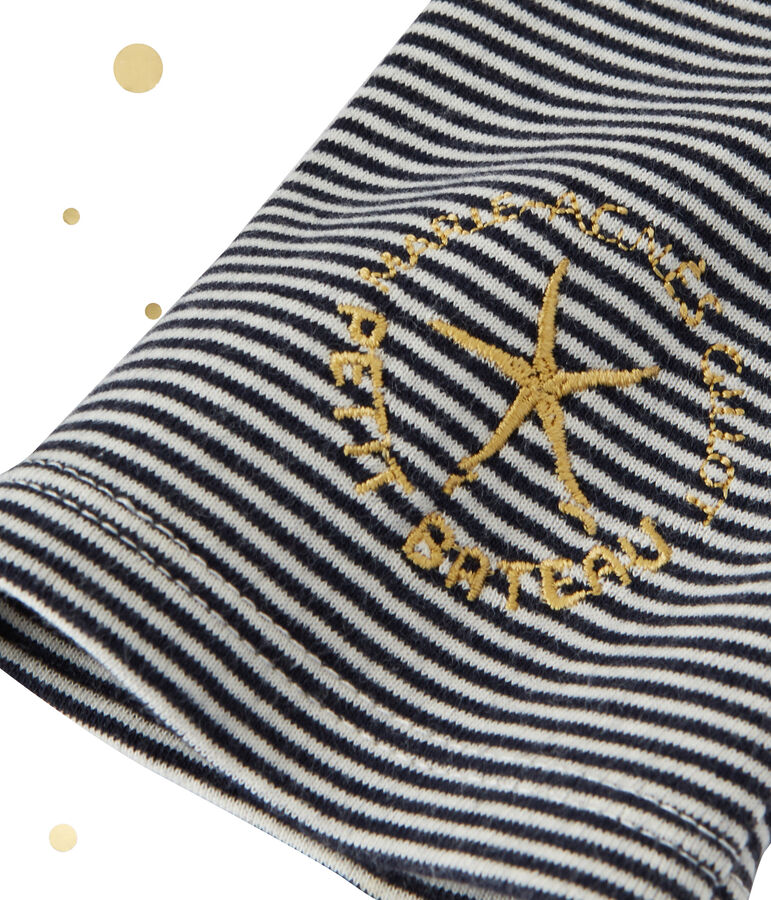 Robe longue femme &agrave; manches longues. Petit bateau x Marie-Agn&egrave;s Gillot bleu/blanc