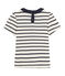T-shirt met korte mouwen voor meisjes beige COQUILLE/blauw ABYSSE