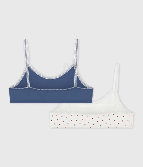 Lot de brassières enfant en coton et élasthanne imprimé cœurs variante 1