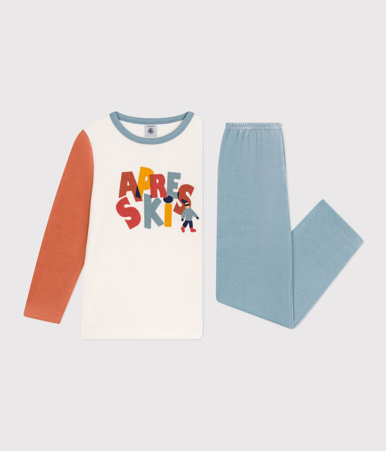 Pyjama  en velours enfant bleu/multicouleur