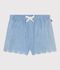 Babyshort van chambray met borduursel blauw