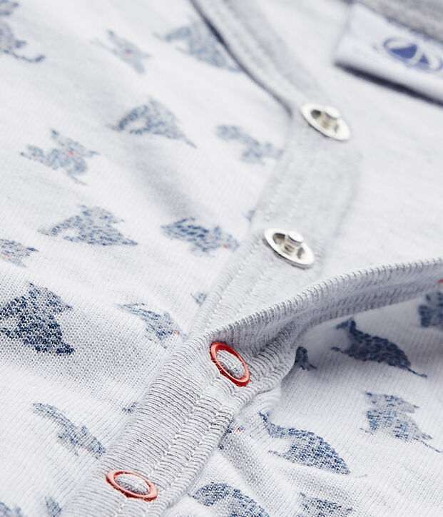 Pyjama zonder voetjes in tubic voor babyjongens wit/multicouleur