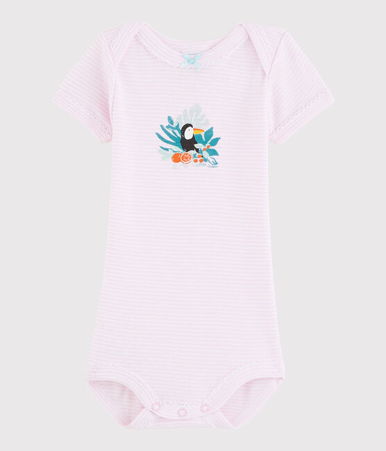 Body manches courtes bébé fille rose DOLL/blanc ECUME