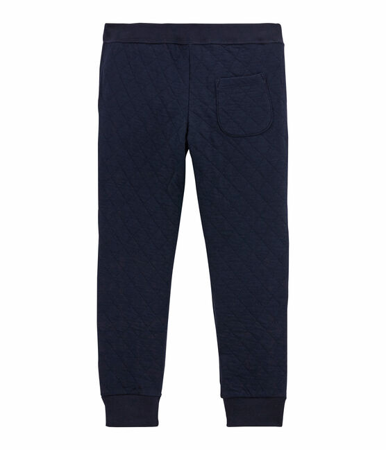 Jongensbroek in doorgestikte tubic blauw SMOKING