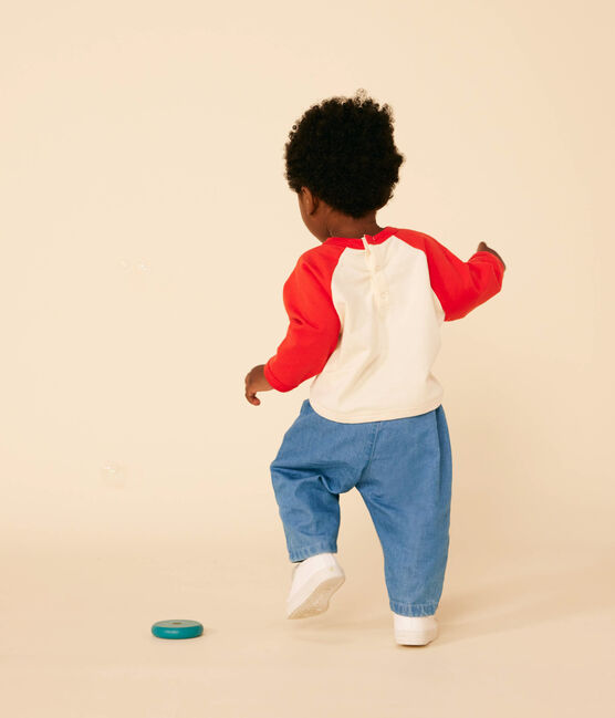 Sweatshirt van dunne fleece voor baby's rood AVALANCHE/ AURORA