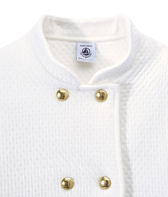 Manteau fille en tubique matelassé blanc MARSHMALLOW