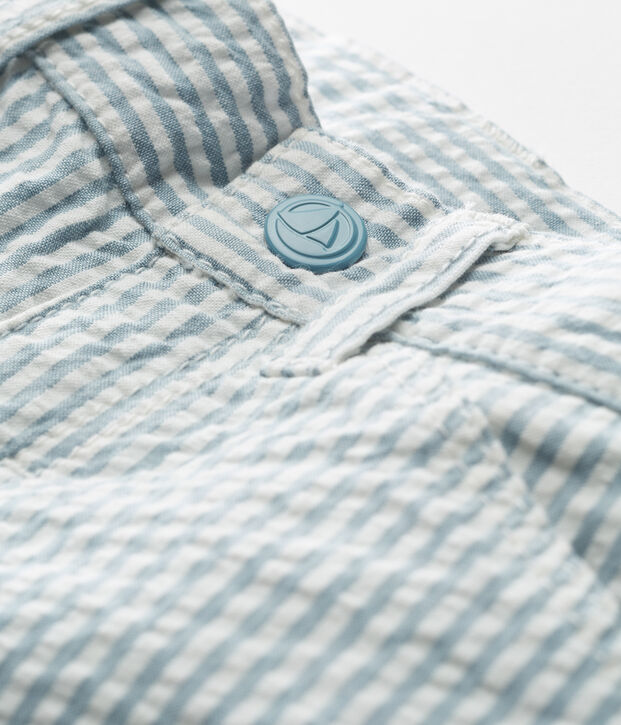 Gestreepte broek voor babyjongens blauw/wit