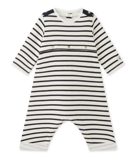 Pakje met streepjes voor babyjongens beige COQUILLE/blauw SMOKING