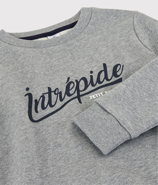 Sweatshirt en molleton enfant gar&ccedil;on gris