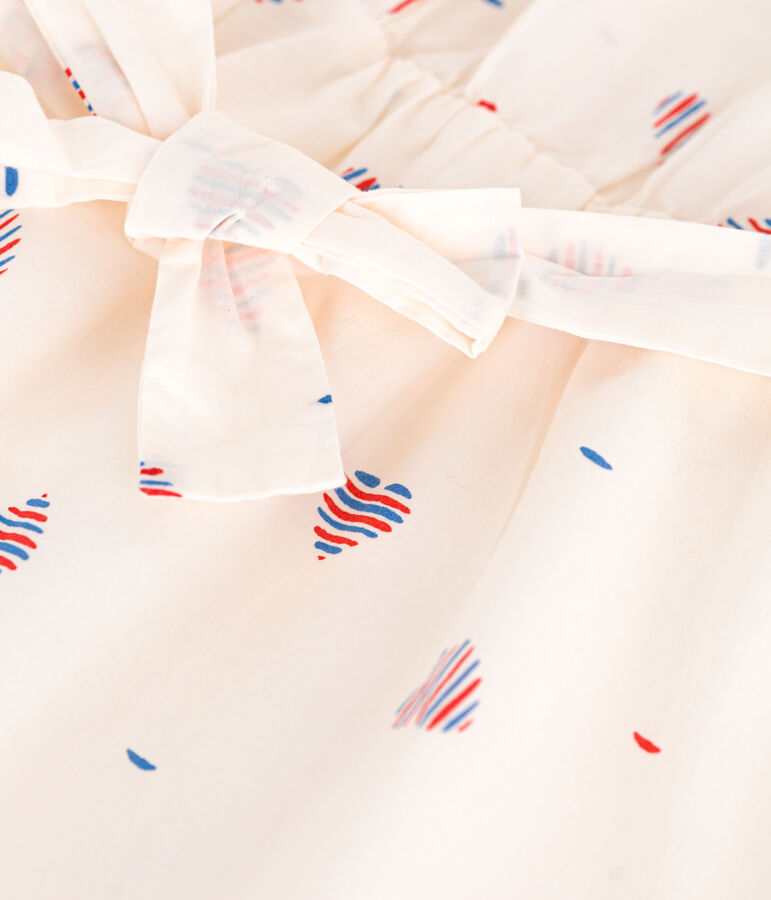 Robe enfant sans manches en coton c&oelig;urs &eacute;cru/multicouleur