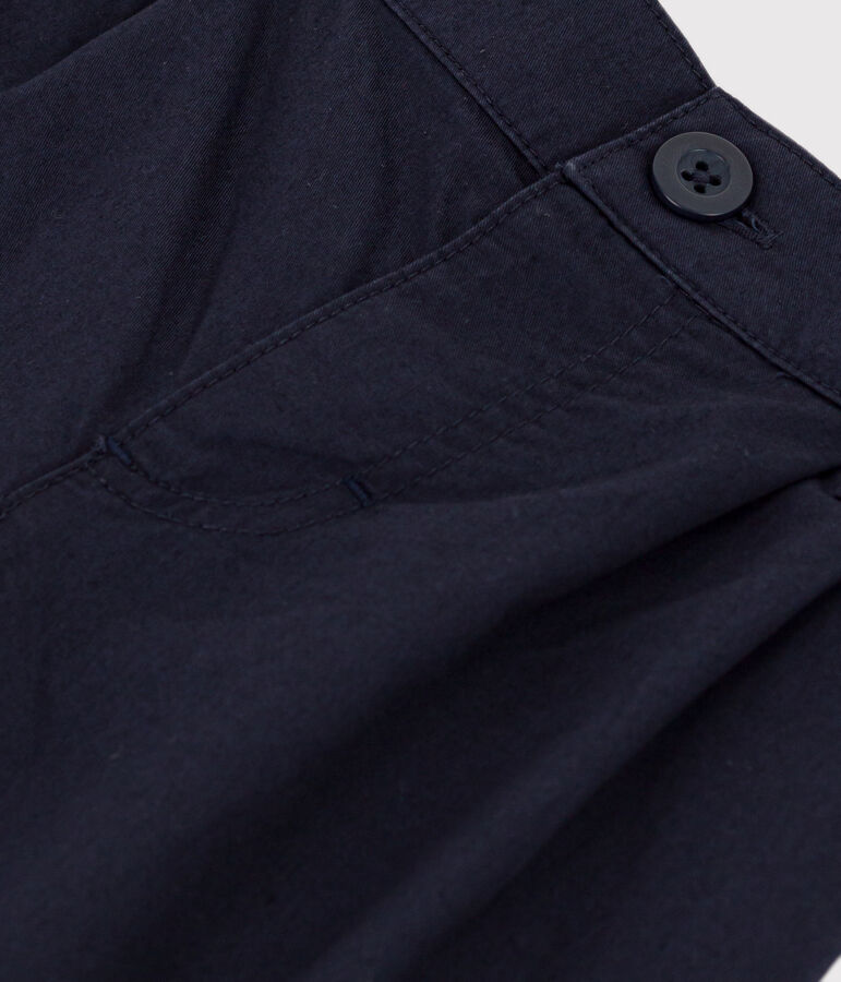 Babybroek in stevige keperstof blauw