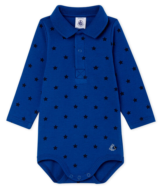 Body met lange mouwen en polokraag babyjongen blauw LIMOGES/blauw SMOKING