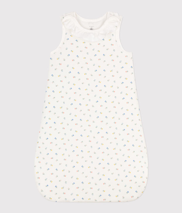 Katoenen trappelzakje met bloemenprint TOG 2 wit/multicouleur