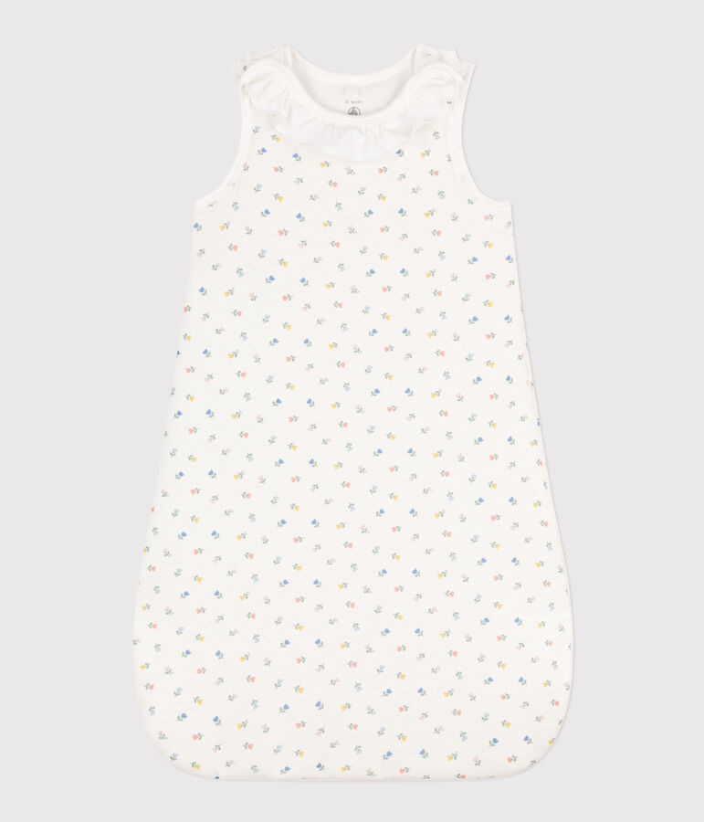 Katoenen trappelzakje met bloemenprint TOG 2 wit/multicouleur