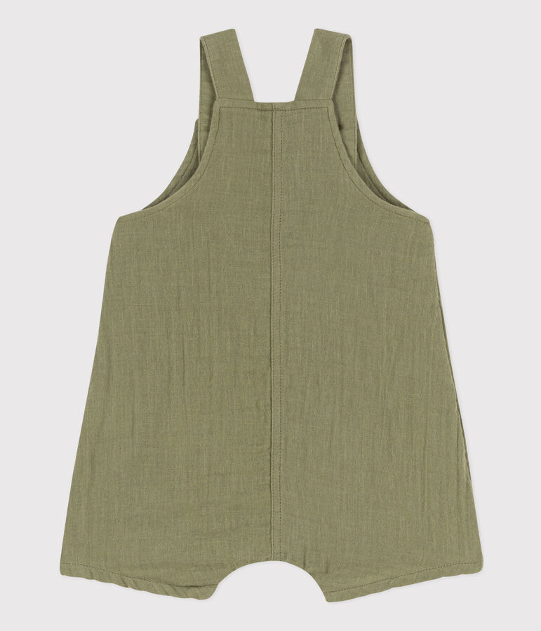 Korte tuinbroek van luchtig katoen voor baby's groen