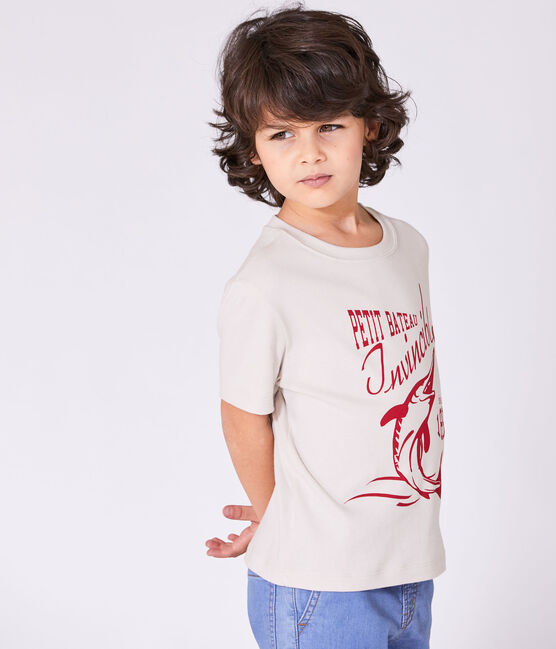 Jongens-T-shirt met motief wit Feta