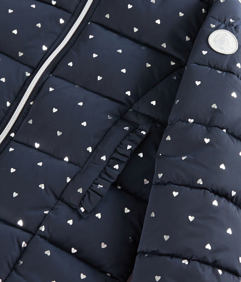 Donsjack kinderen blauw/grijs