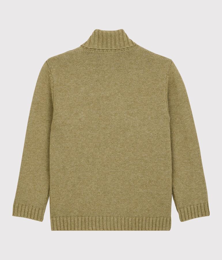 Jongenscardigan van wol en katoen JERRYCAN MOULINE/ MULTICO